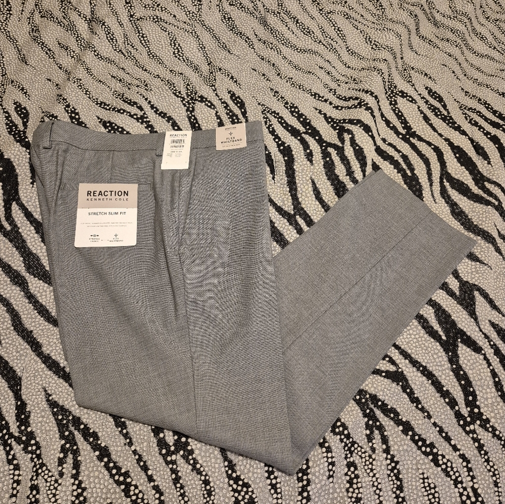 Kenneth Cole Reaction Gray Slim Fit Pants